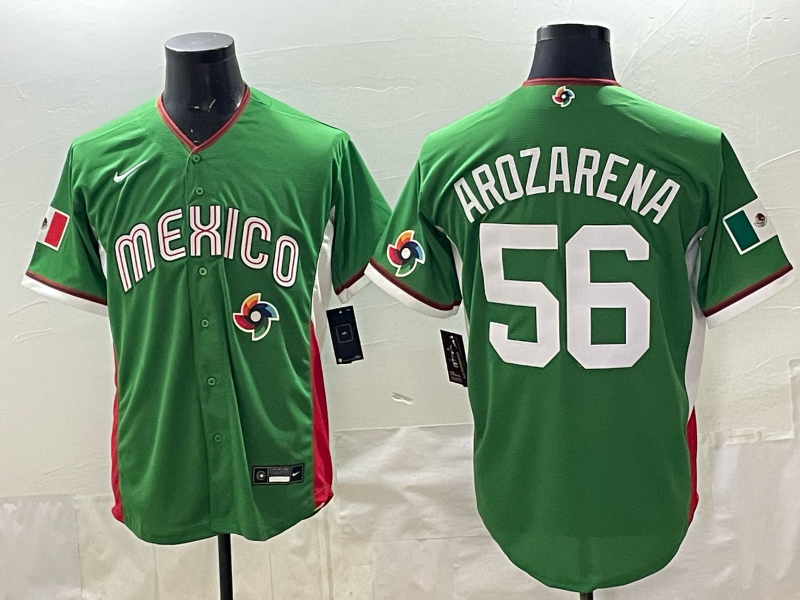 Men 2026 World Cub USA #56 Arozarena green Nike MLB Jersey 001